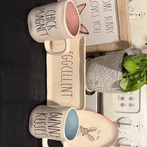 Rae Dunn Pink and Blue Mug Set - Chick Magnet & Bunny Kisses